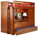BUNK BED ALL IN 1 LOFT WITH TRUNDLE DESK CHEST CLOSET Paper Plans SO EASY BEGINNERS LOOK LIKE EXPERTS Build Your Own Using This Step By Step DIY Patterns by WoodPatternExpert Image 1