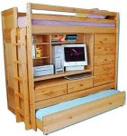 BUNK BED ALL IN 1 LOFT WITH TRUNDLE DESK CHEST CLOSET Paper Plans SO EASY BEGINNERS LOOK LIKE EXPERTS Build Your Own Using This Step By Step DIY Patterns by WoodPatternExpert Image 3